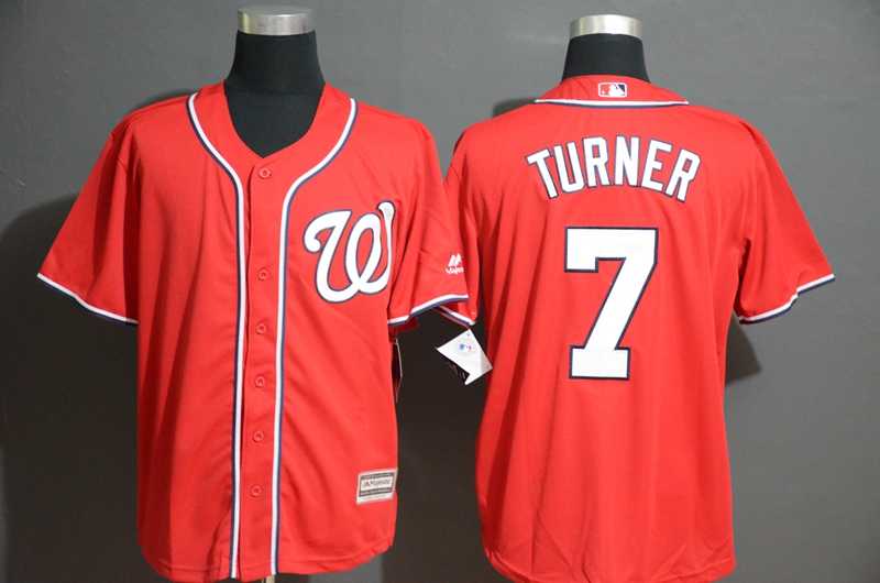 Nationals 7 Trea Turner Red Cool Base Jersey,We sell and wholesale Nationals 7 Trea Turner Red Cool Base Jersey on line form chian!